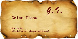 Geier Ilona névjegykártya